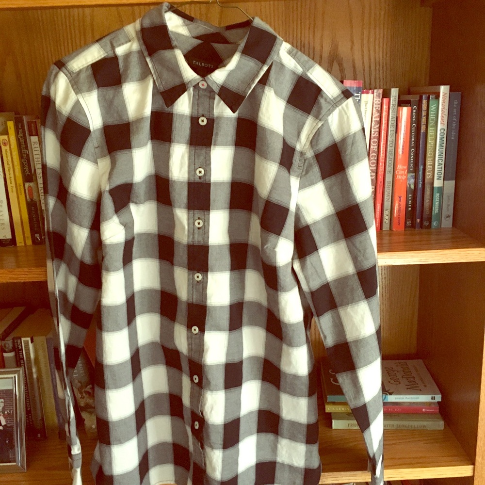 TALBOTS Buffalo Plaid Blouse